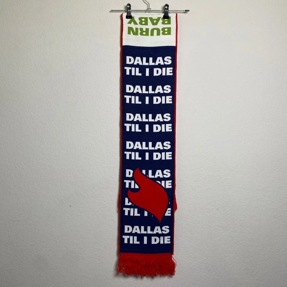 FC Dallas Scarf Season‎ Ticket Member Soccer MLS Vintage Burn Baby Burn